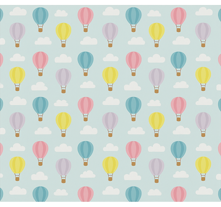 Pολό για παιδιά μπλε μπαλόνια θερμού αέρα - TenStickers