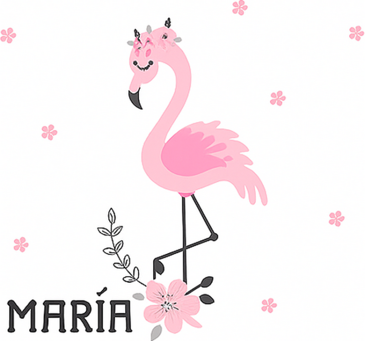 Pολό για παιδιά ροζ φλαμένκο με όνομα - TenStickers