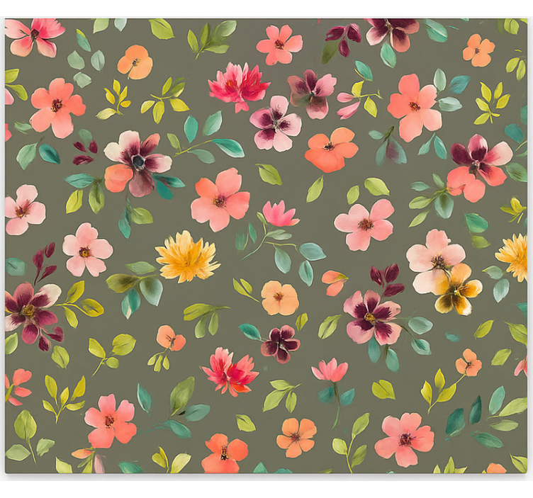 Pολό κουζίνας ζωηρά λουλούδια ακουαρέλας - TenStickers