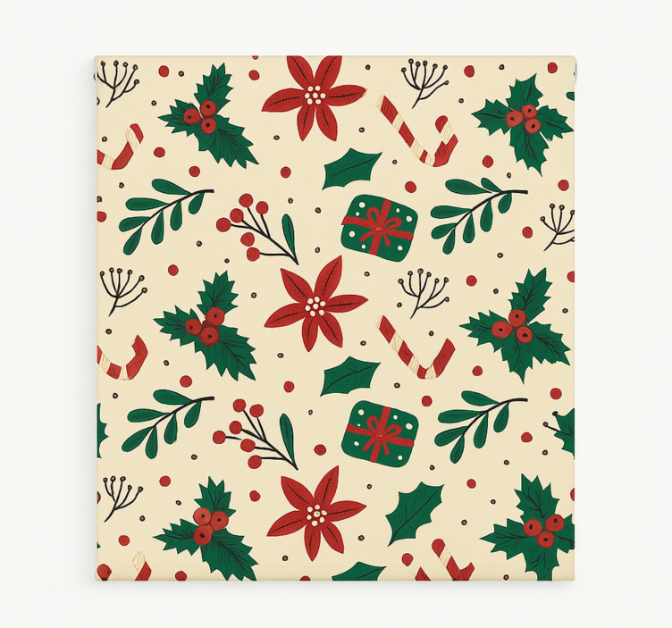 Pολό κουρτίνα για σαλόνι κόκκινα στολίδια στο δάσος - TenStickers