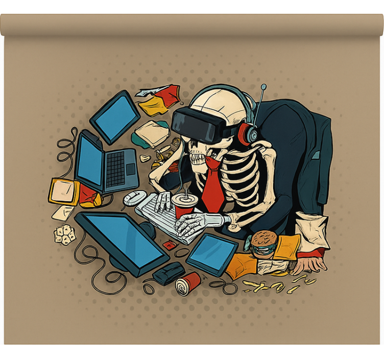 Pολό στόρι για φορητό υπολογιστή σκελετός ρετρό παίκτης - TenStickers