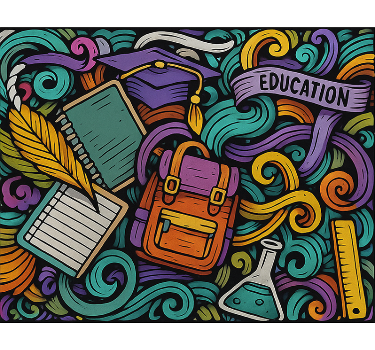 Pολό για εφήβους πολύχρωμα αφηρημένα αντικείμενα - TenStickers