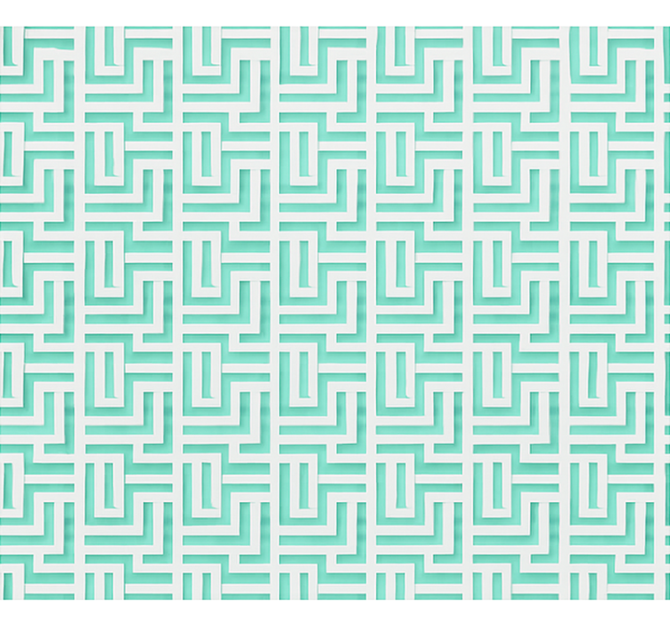 Pολό στην τραπεζαρία μπλε γεωμετρικό εφέ τετραγώνων - TenStickers