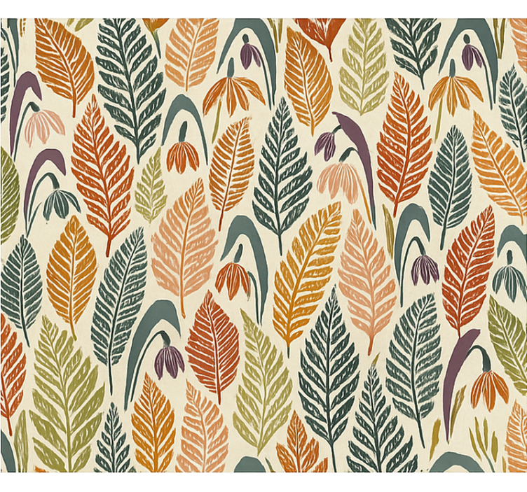 Ρολό στόρι σκανδιναβικού στυλ πολύχρωμα λουλούδια χιονιού - TenStickers