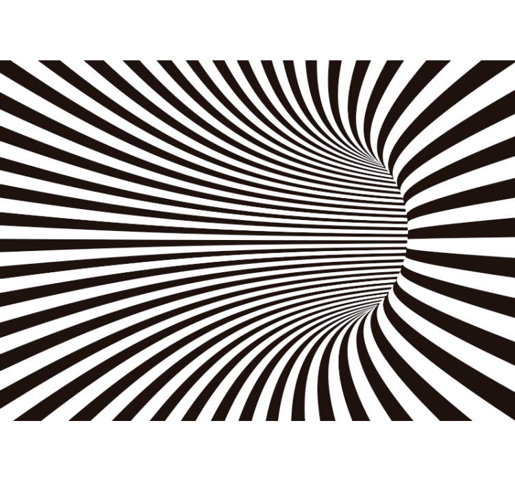 Μαύρο ρολό κουρτίνας ταπετσαρία 3d τούνελ μαύρο-άσπρο - TenStickers