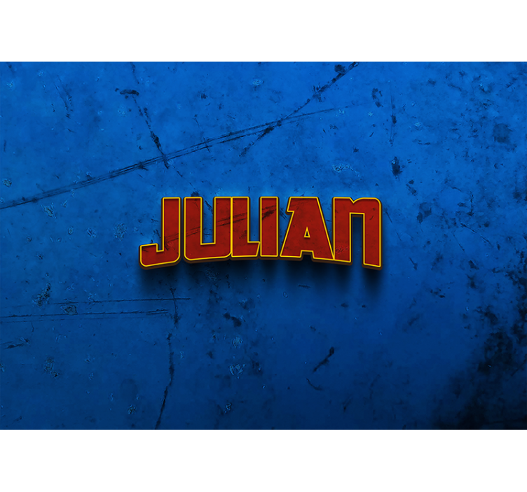 Mπλε ρολό κουρτίνας τοίχου με όνομα ήρωα - TenStickers