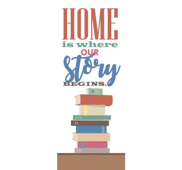 σχέδιο με επιφάνεια εργασίας και βιβλία σαλόνι τυφλό - TenStickers