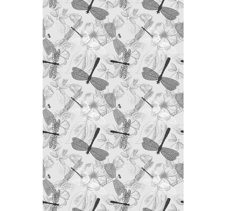 Ρολό στόρι με λουλούδια και φυτά και λιβελούλες - TenStickers