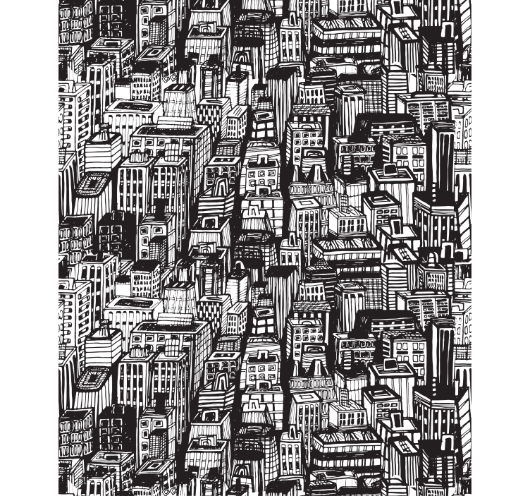 Pολό στόρι με χάρτη του κόσμου και θέα πόλης - TenStickers