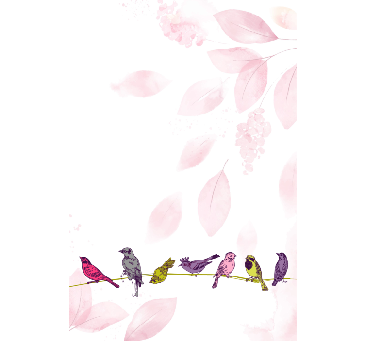 Pολό στόρι με ζωάκια πουλιά σε κλαδί - TenStickers