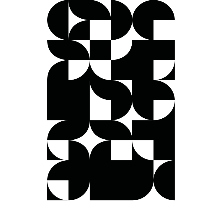 ασπρόμαυρη αφηρημένη ρολά που ζωγραφική - TenStickers