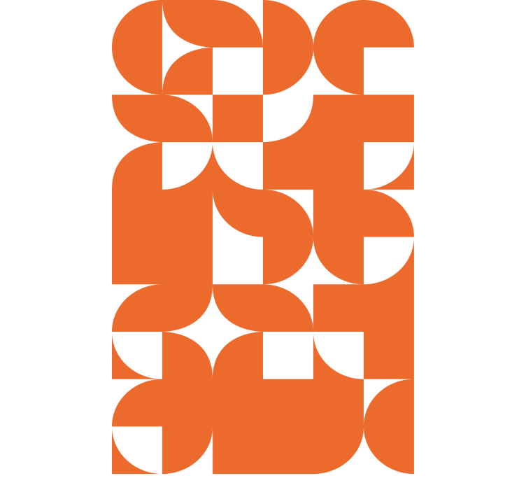 Pολό στόρι μοντέρνο γεωμετρικά πορτοκαλί σχέδια - TenStickers