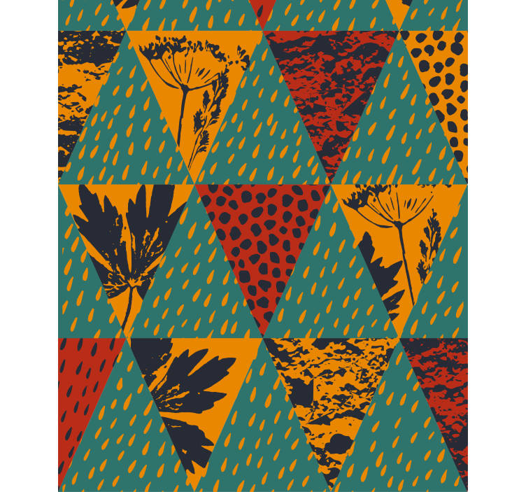 Pολό στόρι μοντέρνο γεωμετρικό λουλουδάτο μοτίβο - TenStickers