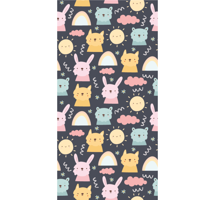 Aστείο ρολό στόρι παιχνιδιάρικα ζώα μοτίβο - TenStickers