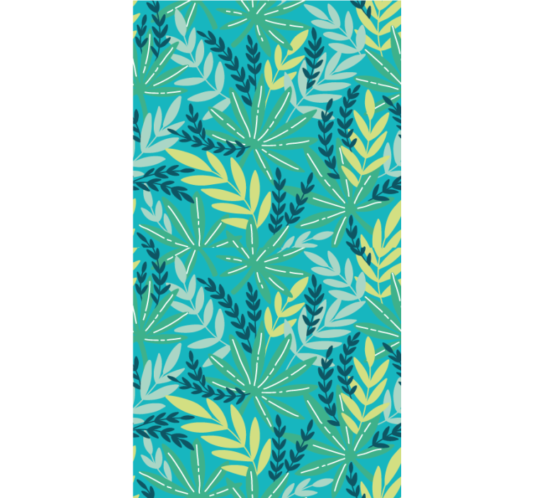 μπλε τροπικό μοτίβο λουλουδιών και φυτικών τυφλών - TenStickers