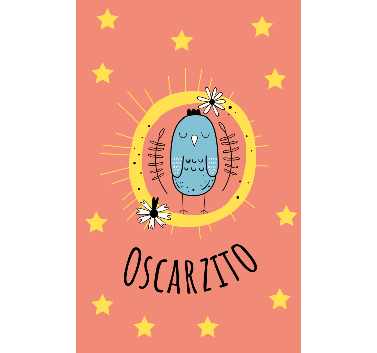 Pολό για παιδιά μπλε πουλί με το όνομα - TenStickers