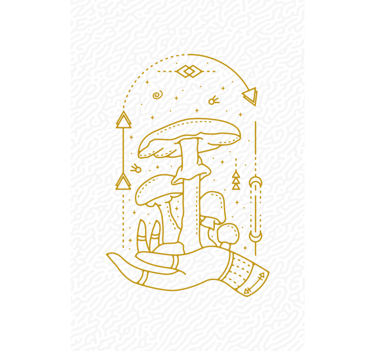 Pολό στόρι με λουλούδια και φυτά προσφορά χεριών μανιταριών - TenStickers