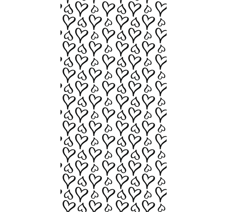 Pομαντικό ρολό κουρτίνας ασπρόμαυρες καρδιές - TenStickers