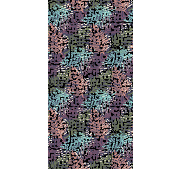 Pολό στόρι με λουλούδια και φυτά σχέδιο με σχέδιο φυλλώματος - TenStickers