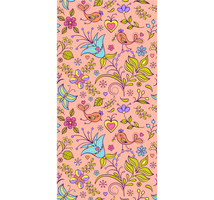 λουλούδι και πεταλούδες περισσότερο και φυτό τυφλό - TenStickers