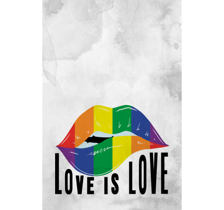 Pολό στόρι με κείμενο τέχνη χειλιών ουράνιο τόξο - TenStickers