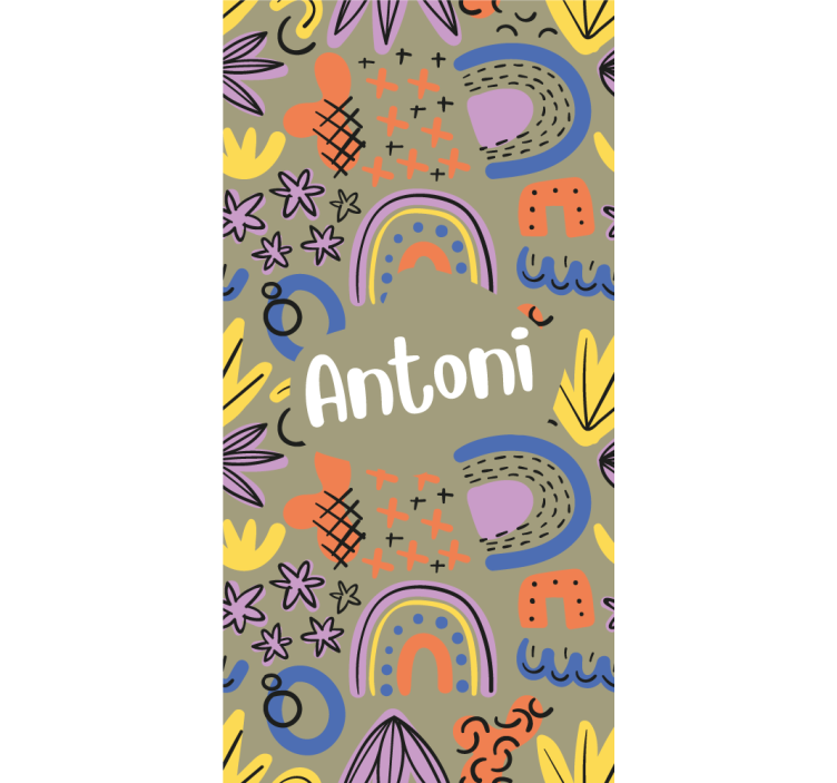 Pολό για παιδιά γεωμετρικά ουράνια τόξα με όνομα - TenStickers