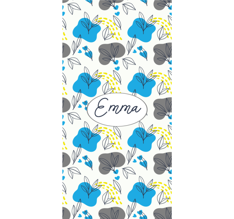 Ρολό στόρι με λουλούδια και φυτά προσαρμοσμένο όνομα - TenStickers