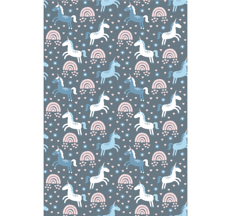 ροζ ουράνια τόξα με μονόκερους ρολά που ζωγραφική - TenStickers