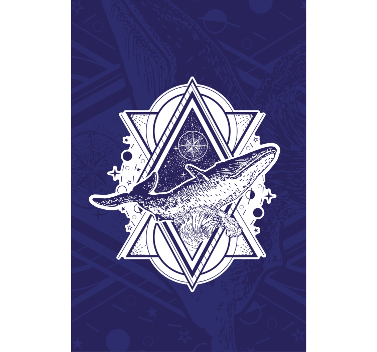 Pολό στόρι με ζώα τεράστια φάλαινα σιλουέτα - TenStickers