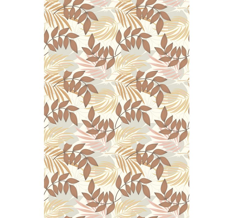 Pολό στόρι με λουλούδια και φυτά λεπτό σχέδιο φύλλων - TenStickers