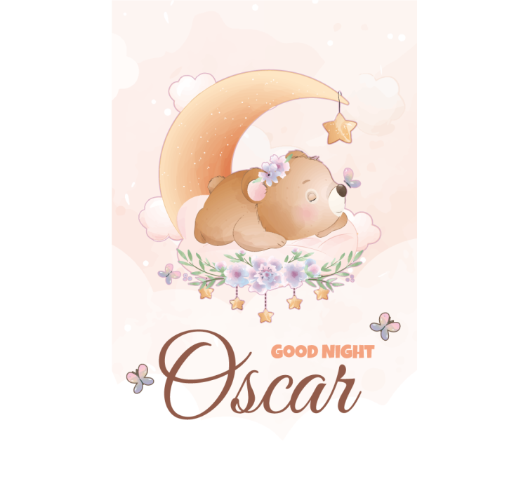 χαριτωμένη αρκούδα για αγόρι με όνομα τυφλό νηπιαγωγείο - TenStickers