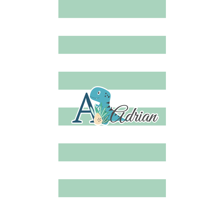 Pολό για παιδιά ριγέ δεινόσαυρος με όνομα - TenStickers