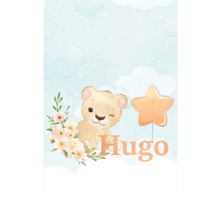 χαριτωμένο λιοντάρι για αγόρι με όνομα τυφλό νηπιαγωγείο - TenStickers