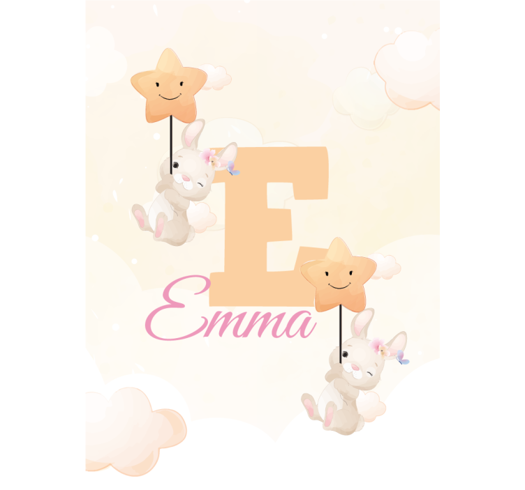 Pολό για παιδιά κουνελάκια με αστέρια με όνομα - TenStickers