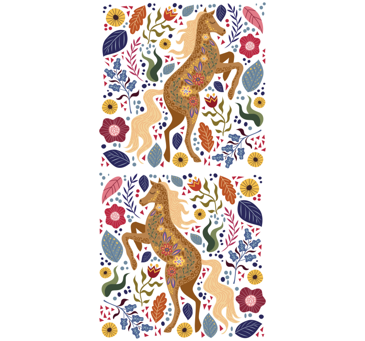 Pολό στόρι με ζώα μαγευτική σιλουέτα αλόγων - TenStickers