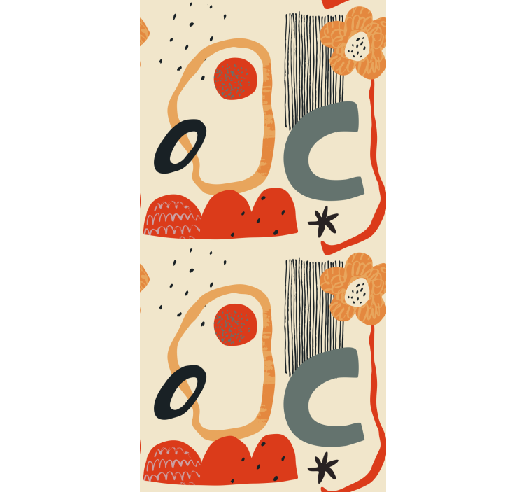 κόκκινο και πορτοκαλί κολάζ ρολά που ζωγραφική - TenStickers