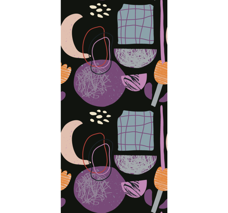 βιολετί κολάζ αφαίρεση ρολά που ζωγραφική - TenStickers