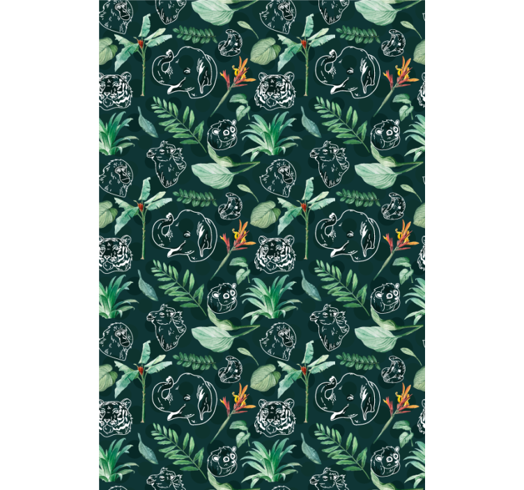 πολύχρωμο φυτό της ζούγκλας, τυφλά παιδιά για παιδιά - TenStickers