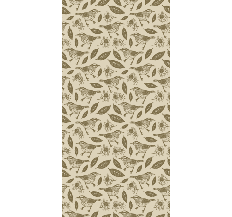 πουλιά στη φύση και τα φυτά ρολά που κύρια κρεβατοκάμαρα - TenStickers