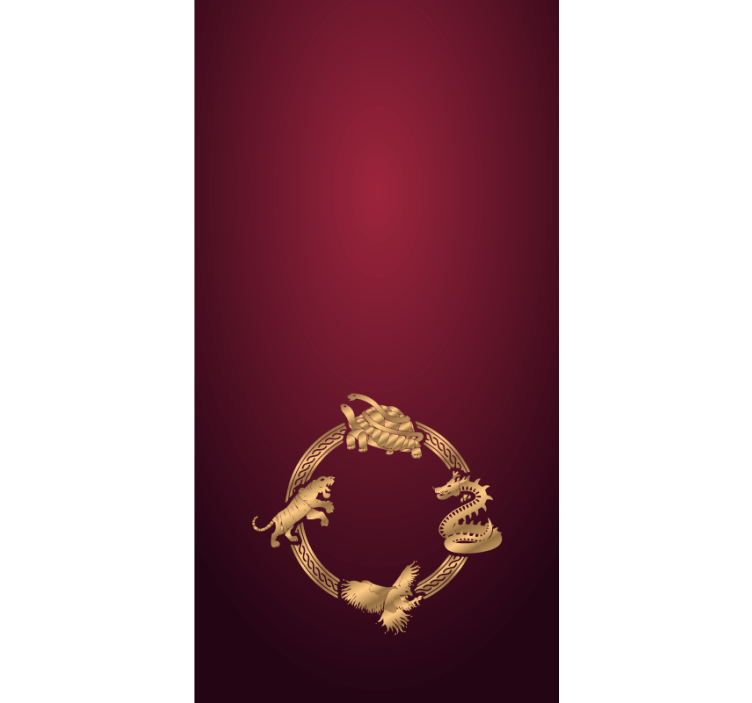 τέσσερα σύμβολα δράκος τίγρη διάφορα ζώα τυφλά - TenStickers