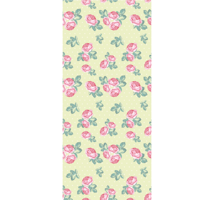 τριαντάφυλλο μοτίβο λουλούδια και φυτό τυφλό - TenStickers