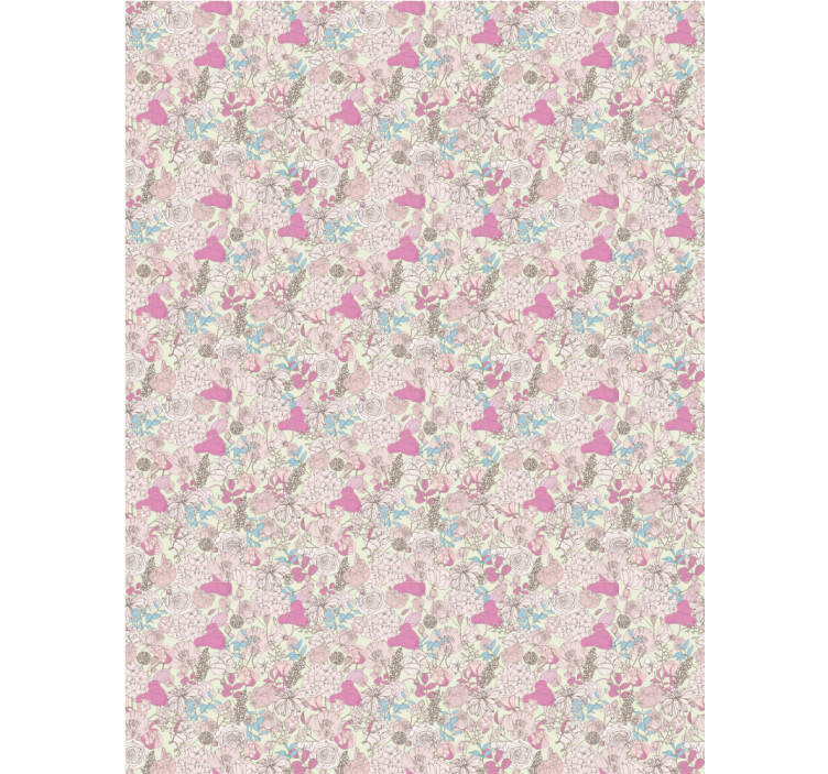 ροζ μοτίβο λουλούδια και φυτό τυφλό - TenStickers