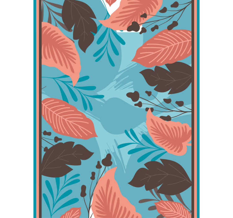 Pολό στόρι με λουλούδια και φυτά φυλλώδης λουλουδάτη σύνθεση - TenStickers