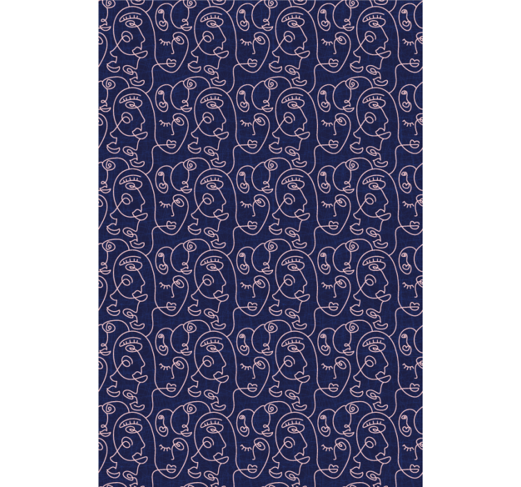 Pολό στόρι με σχέδια αφηρημένο μοτίβο προσώπου - TenStickers