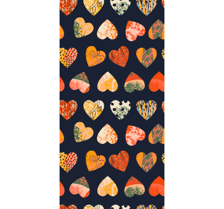 Pομαντικό ρολό κουρτίνας συλλογή μοτίβων καρδιάς - TenStickers