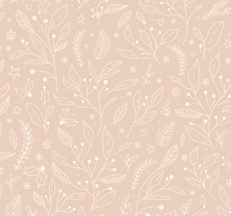 Mπεζ ρολό κουρτίνας χριστουγεννιάτικα φυτά - TenStickers