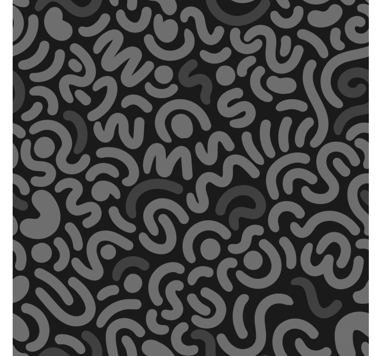 Pολό κουρτίνα για σαλόνι αφηρημένες μαύρες στρογγυλεμένες γραμμές - TenStickers