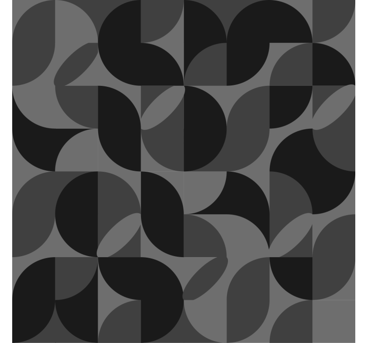 Pολό κουρτίνα για σαλόνι ρετρό μαύρα σχήματα - TenStickers