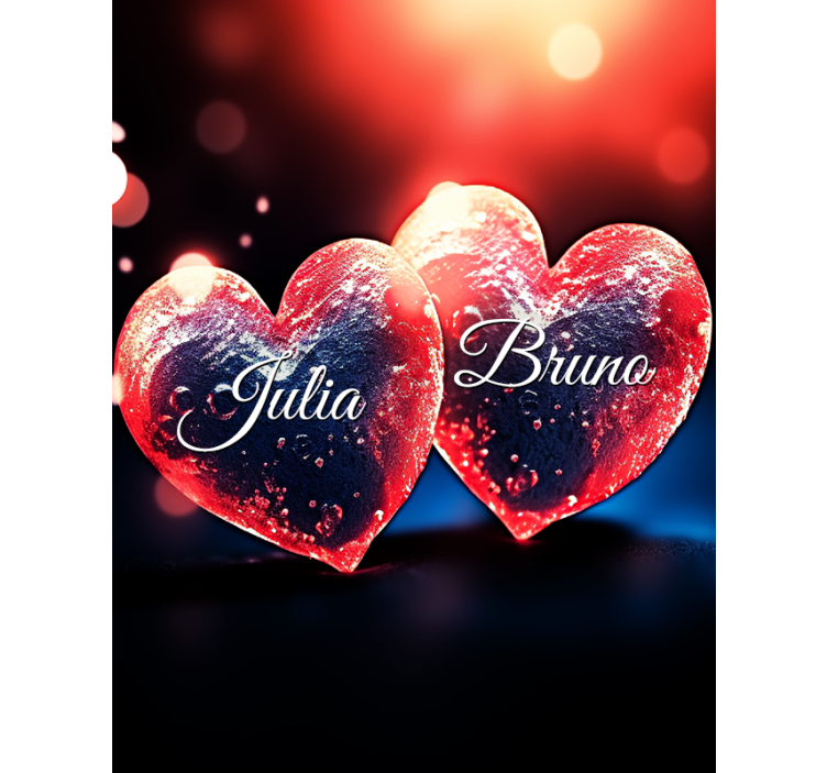Eξατομικευμένο ρολό κουρτίνας καρδιές με όνομα - TenStickers
