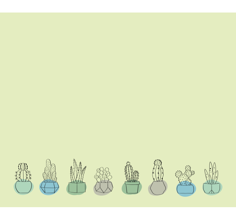 Pολό στόρι με κάκτους πράσινο μυρτιά - TenStickers